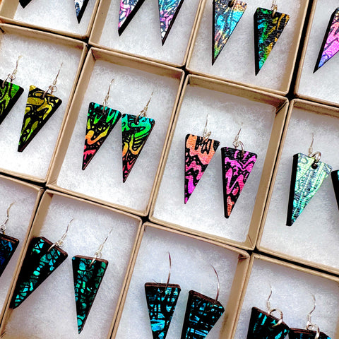 Wooden Traingle Earrings