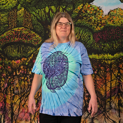 Organic cotton tie dye t-shirt "808 Penguin"